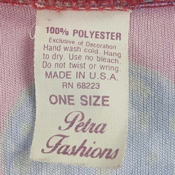 Vintage Petra Fashion Night Robe Womens One Size Red Graphic Print - Picture 7 of 7